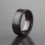 Blackplated Titanium Brushed Finish Ring (Size 8)