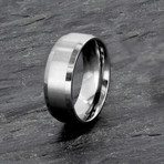 Satin Finished Beveled Edge Titanium Ring // 8mm (Size 8)