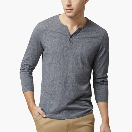 Qzhihe // Henley Tee // Grey (S)