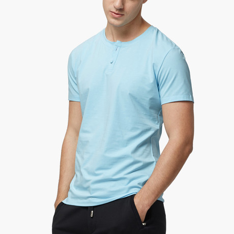 Short Sleeve Henley // Blue (S)