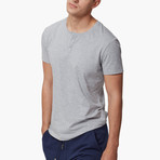 Short Sleeve Henley // Grey (L)
