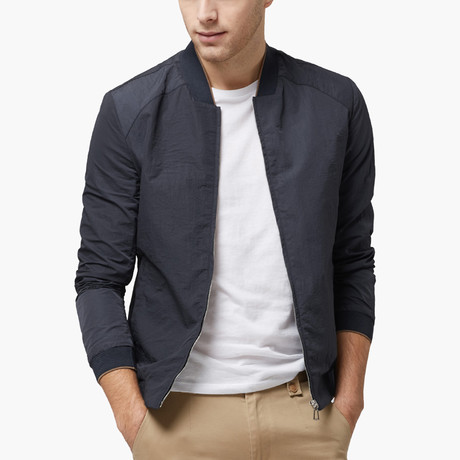 QZHIHE // Bomber Jacket // Navy (S)