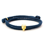 Gold Skull Bracelet // Rope (Black)