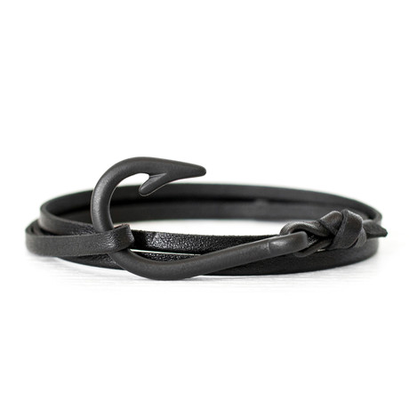 Black Hook Bracelet // Leather (Black)