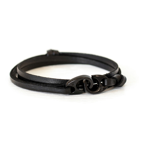 Black Brummel Bracelet // Leather (Black)