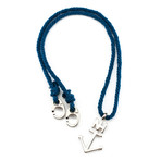 Silver Anchor Necklace // Rope (Black)