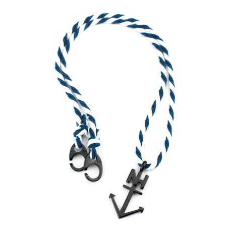 Black Anchor Necklace // Rope (Cream)