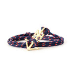 Gold Anchor Bracelet // Braided Cord