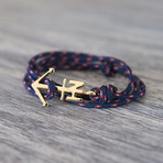 Gold Anchor Bracelet // Braided Cord