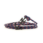 Black Anchor Bracelet // Braided Cord