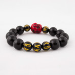 King Pin Red Buddha Bracelet // Black + Red Onyx
