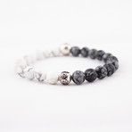 Year of the Dog + Pig Bracelet // Snow Flake Obsidian + White Howlite