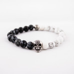 Year of the Dog + Pig Bracelet // Snow Flake Obsidian + White Howlite