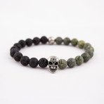 Year of the Rabbit Bracelet // Natural Serpentine + Lava Rock