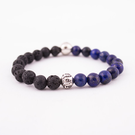 Year of the Rabbit Bracelet // Lapis Lazuli + Lava Rock