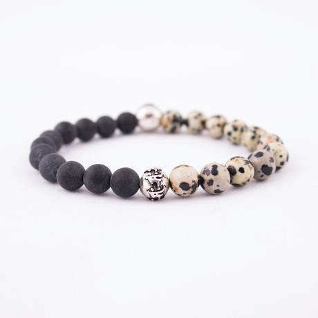 Year of the Horse Bracelet // Dalmation Jasper + Black Onyx