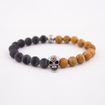 Year of the Ox + Tiger Bracelet // Wood Jasper + Flat Black Onyx