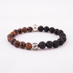 Year of the Rooster Bracelet // Lava Rock + Mahogany Obsidian