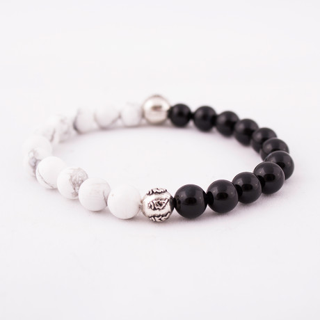 Year of the Rooster Bracelet // Black Onyx + White Howlite