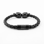 Stainless Steel Rebel Skulls Bracelet // Black Gloss