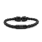Stainless Steel Rebel Skulls Bracelet // Matte Black