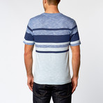 Nick V-Neck Tee  // Rich Blue Stripe (S)