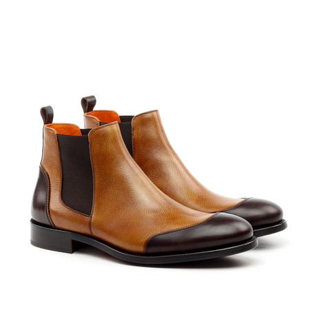 Multi-Texture Captoe Chelsea Boot // Tan (Euro: 39)
