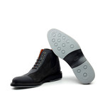 Lorens // Modern Mixed Lace-Up Chelsea Boot // Dark Grey (Euro: 41)