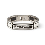 Two-Tone Geo ID Plate Link Bracelet