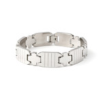 Stainless Steel Bracelet // Ribbed Links