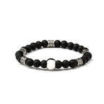 Stainless Steel Bracelet // Black Bead