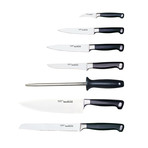 Gourmet 8pc Stainless Steel Forged Cutlery Set + Block