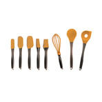 Geminis Silicone Utensils // 8 Piece Set (Orange)