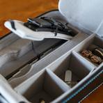 5 Watch Travel Case (Blue Stitching)