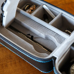 5 Watch Travel Case (Blue Stitching)