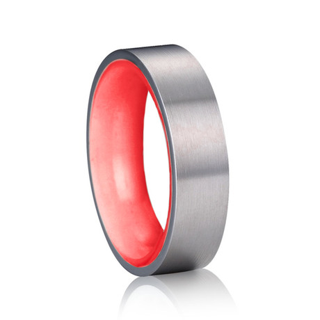 Silver Titanium // Red // 6mm (Size 5)