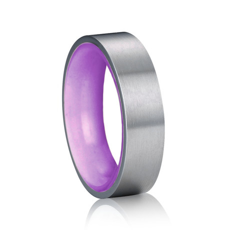 Silver Titanium // Purple // 6mm (Size 5)