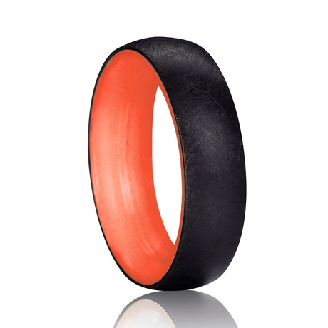Carbon Fiber // Orange // 6mm (Size 5)