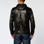 Hooded Leather Jacket // Black (US: 44R)