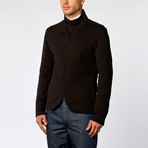 Fleece Button-Up Jacket // Black (L)