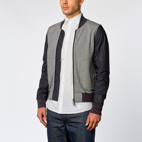 Zip-Up Jacket // Grey + Black (S)
