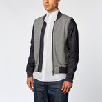 Zip-Up Jacket // Grey + Black (M)