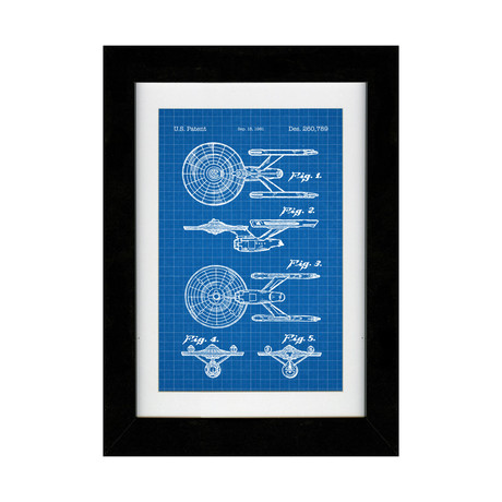 Star Trek Enterprise 1981 (11"W x 17"H // Blue Grid)