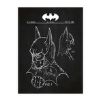 Batman Cowl (11"W x 17"H // Blue Grid)