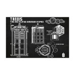 Doctor Who // Tardis (24"W x 18"H // Blue Grid)