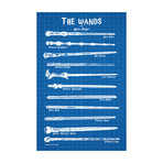 Harry Potter Wands (18"W x 24"H // Blue Grid)