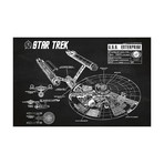 Star Trek U.S.S Enterprise Infographic (24"W x 18"H // Chalkboard)