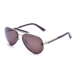 Calvin Klein Sunglasses // Police Aviator // Gold + Dark Brown