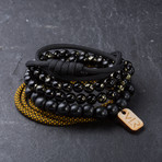 Vallour // Diamond Variety Bracelet Set // Gold + Black