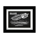 Battlestar Galactica Spaceship (24"W x 18"H // Blue Grid)